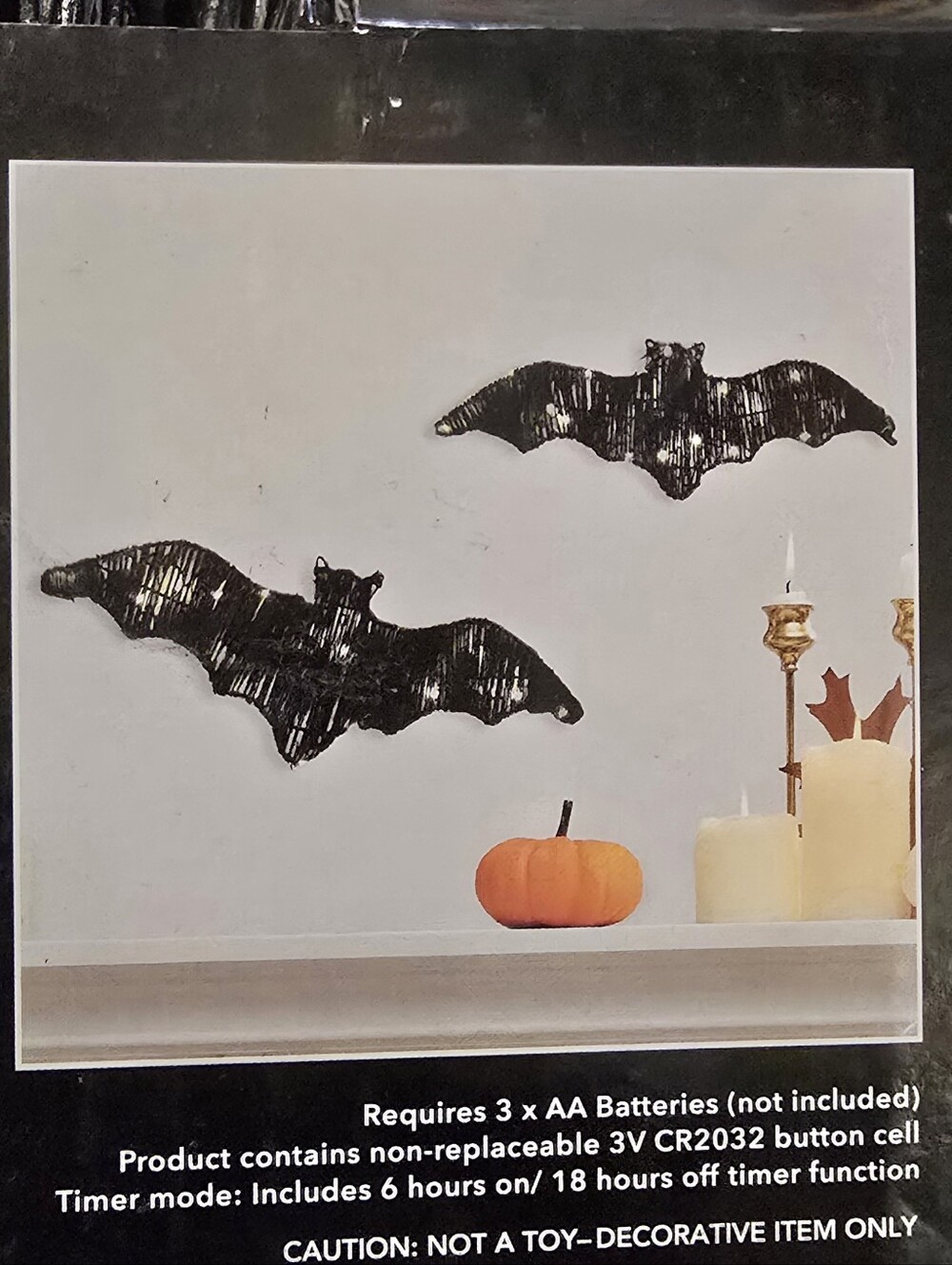 2 Woven Bats with LED Lights & Timer